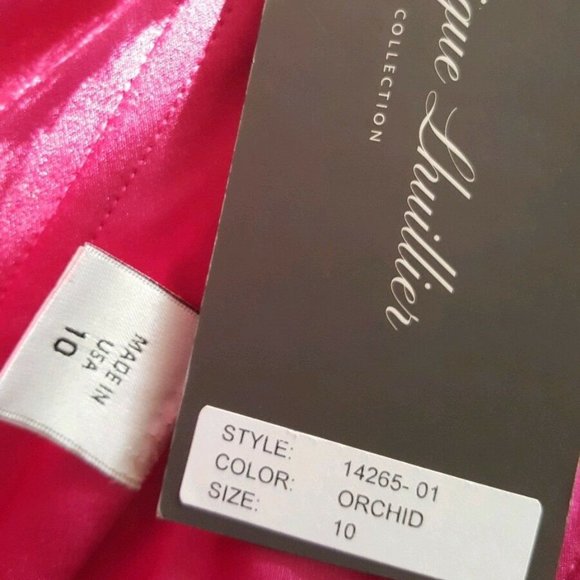 *$4000 NEW MONIQUE LHUILLIER STUNNING SILK LACE CHIFFON GOWN DRESS RUNWAY US 10 - Picture 8 of 12